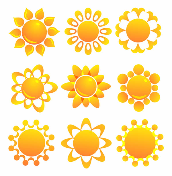 free vector Variety of sunflower patterns vector